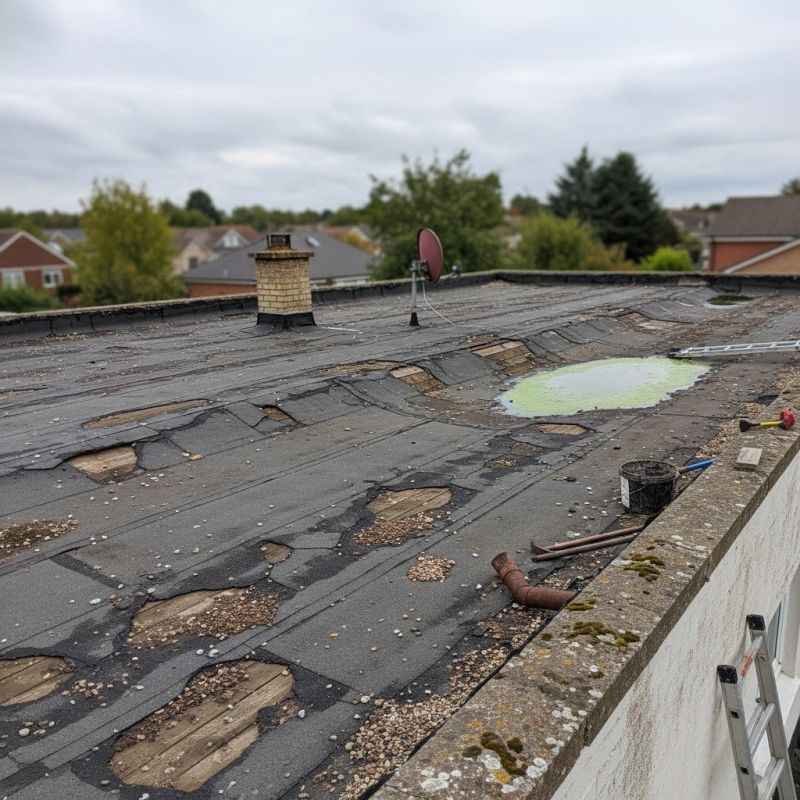 Flat Roof Repair After Storm Or Wind Damage