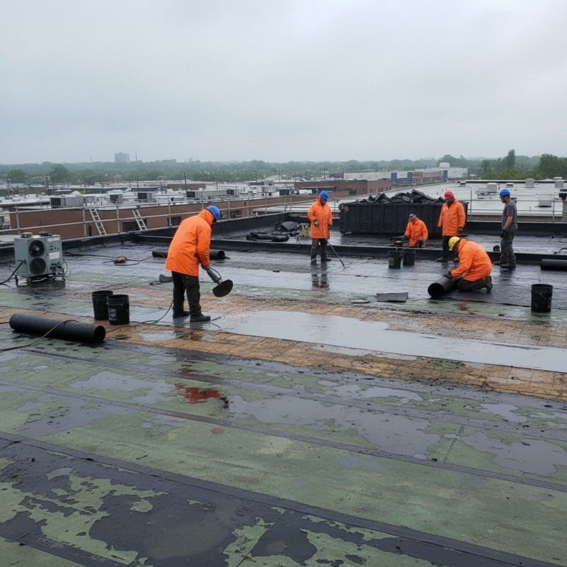 Flat Roof Repair After Storm Or Wind Damage